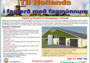 Vilt þú koma með í fagferð og námskeið um fjósbyggingar í Hollandi?