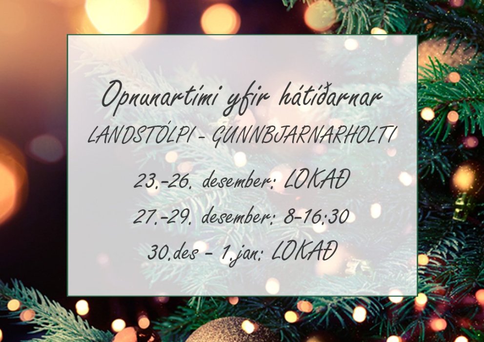Opnunartími yfir hátíðarnar