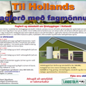Vilt þú koma með í fagferð og námskeið um fjósbyggingar í Hollandi?
