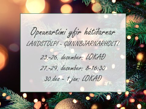 Opnunartími yfir hátíðarnar